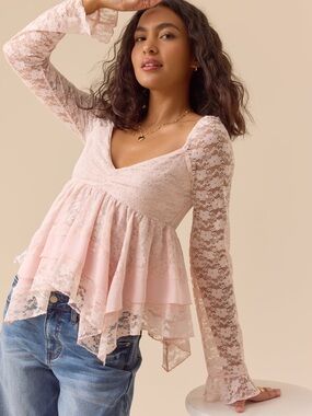 Lillian Lace Babydoll Top